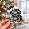 Personalized Initial Letter with Santa Hat Wood Ornament HO82 904272