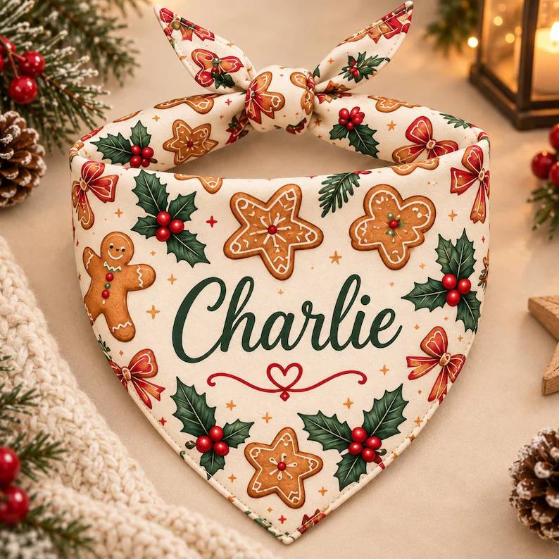 Personalized Christmas Pet Bandana - Gift For Dog Lovers HO82 904330