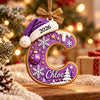 Personalized Gingerbread Letter with Santa Hat Wood Ornament HO82 904274