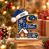 Personalized Gingerbread Letter with Santa Hat Wood Ornament HO82 904274