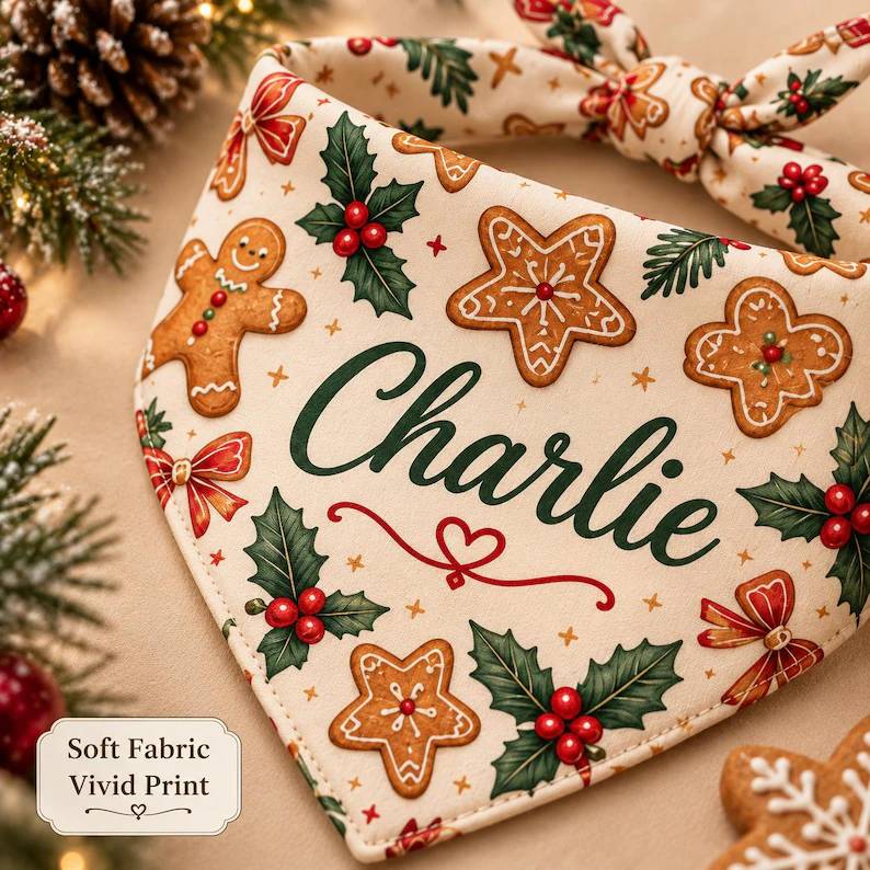 Personalized Christmas Pet Bandana - Gift For Dog Lovers HO82 904330