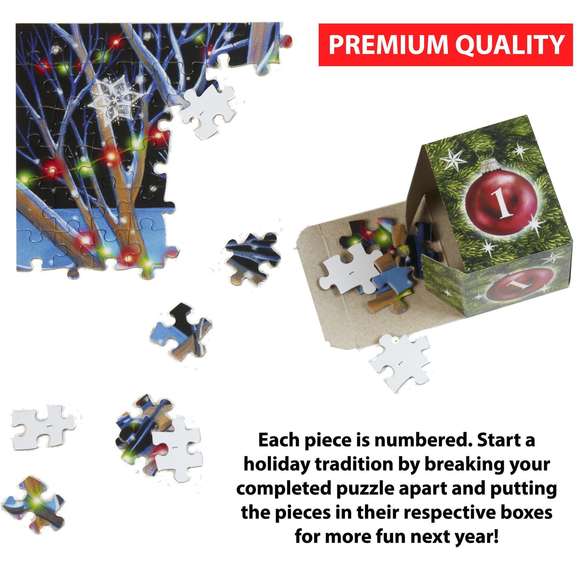 Christmas 24 Days Advent Calendar Puzzle, 1000 Piece Jigsaw Puzzle for Family LM32 670171