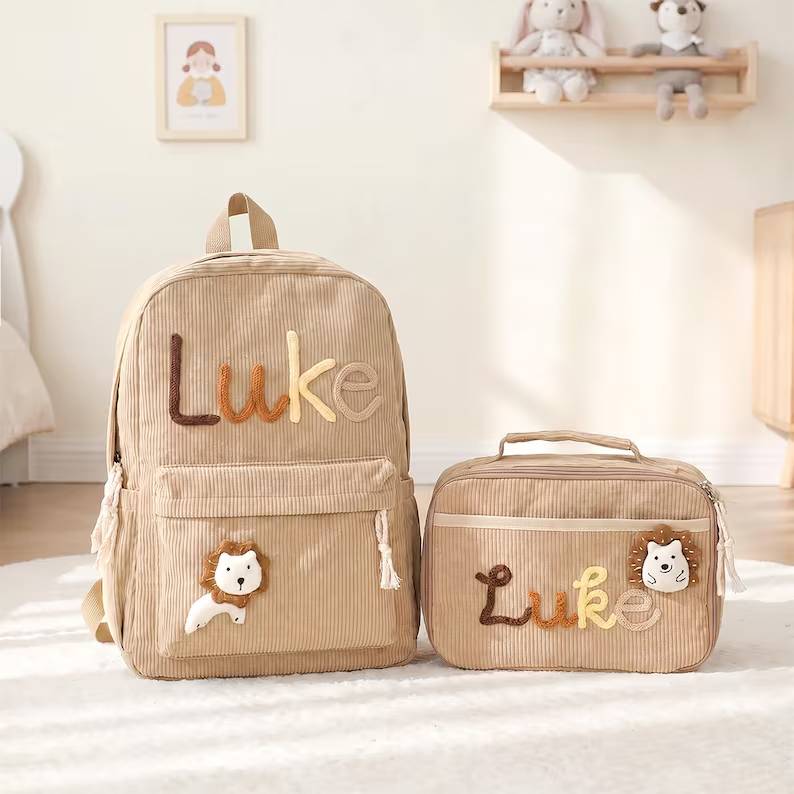 Personalized Name Kids Corduroy Backpack - Gift for Kids, Back to School HO82 902768