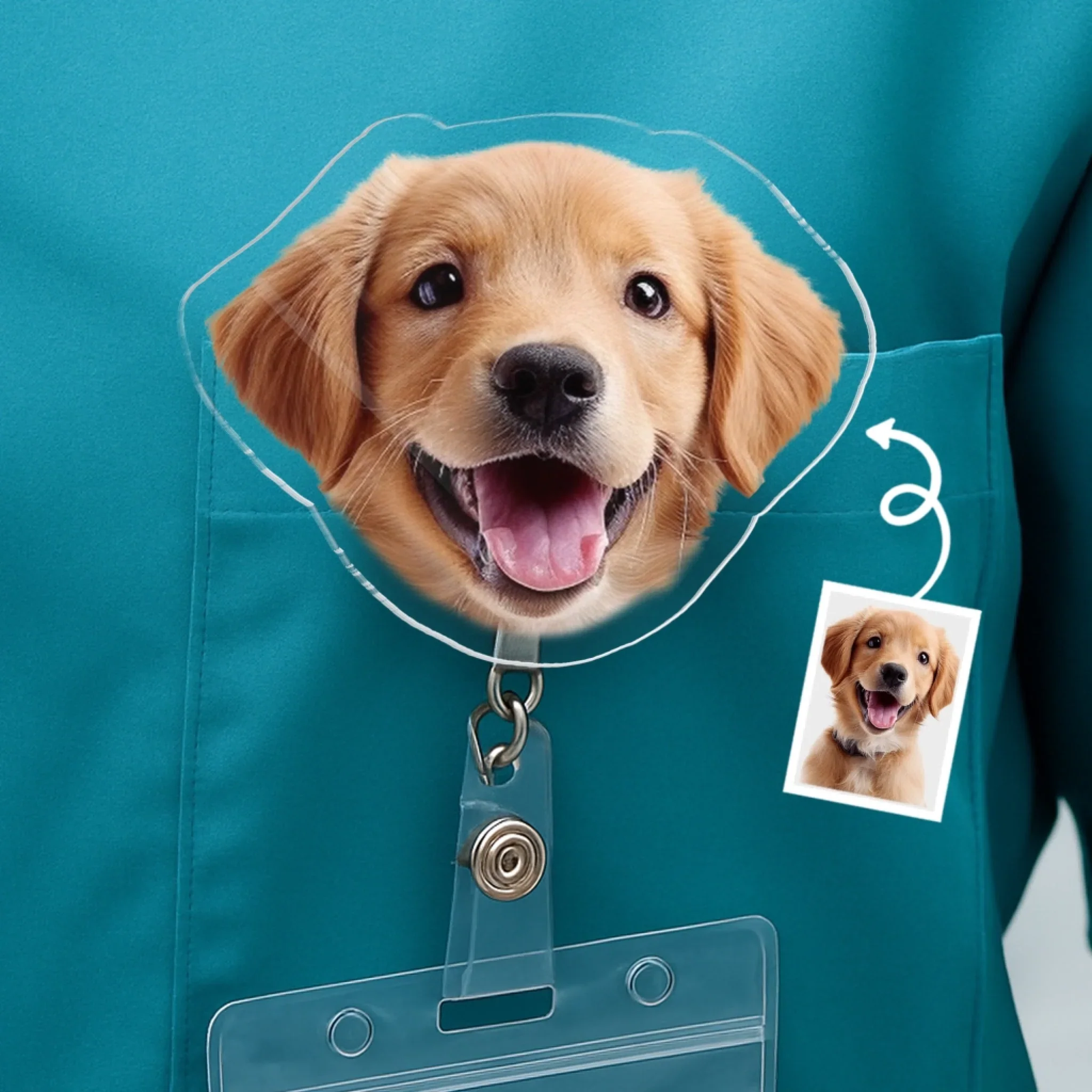 Custom Cute Dog Face Acrylic Badge Reel CH07 911150