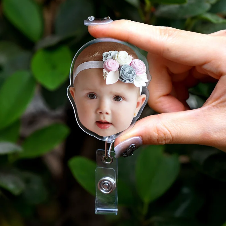 Custom Cute Kid Face Acrylic Badge Reel CH07 910760