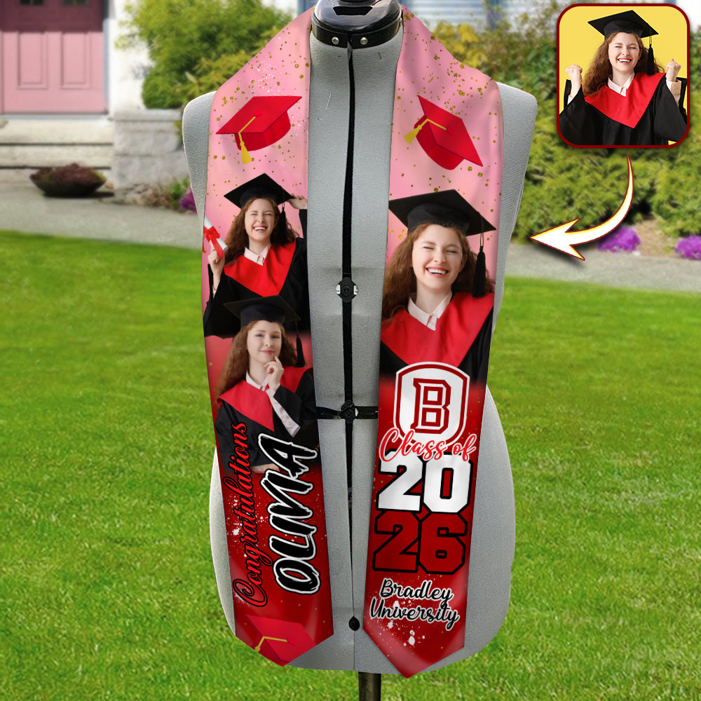 Custom Photo Class Of 2026 Personalized Graduation Stoles HA75 898888