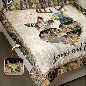Custom Photo Hunter Couple Quilt Bedding Set Gift For Couple, Husband, Wife TH10 896725
