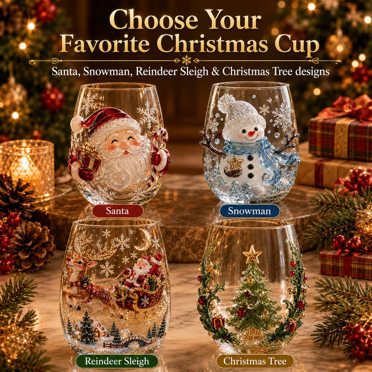 Magical Christmas Glass Cup Gift Collection TH10 171183