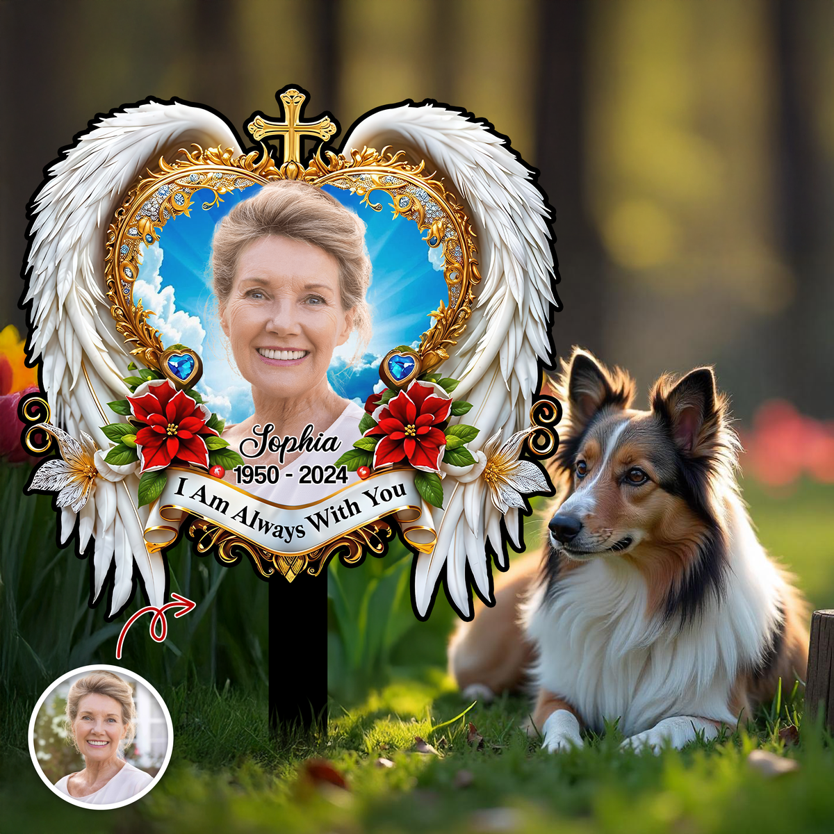 I'm Always With You - Custom Memorial Photo Acrylic Garden Stake CH07 896562