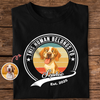 Custom Photo This Human Belongs To Dog Cat With Funny Caricature Style Dark Shirt HO82 894504
