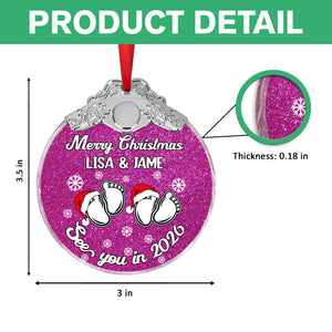 Baby Expecting See You In 2026 - Personalized Metal Top Glass Ornament For Christmas LM32 893975