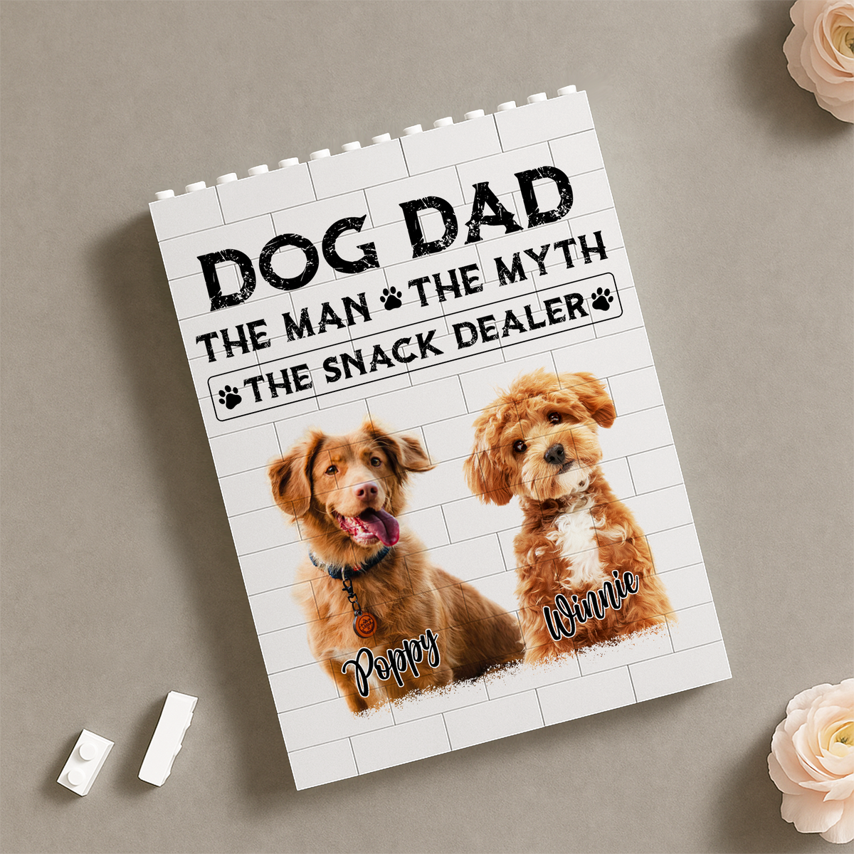 Custom Photo Dog Dad The Man The Myth The Snack Dealer Building Block CH07 910796