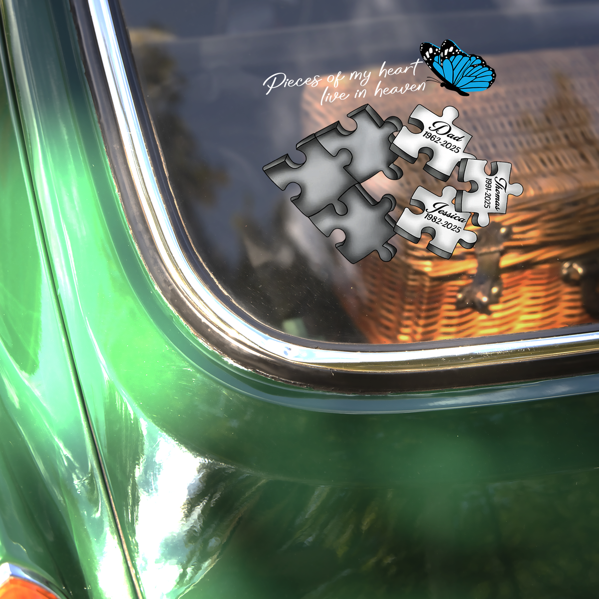 Custom Name A Piece Of My Heart Lives In Heaven Car Window Decal Sticker CH07 910190