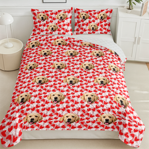 Custom Face Dog Cat Quilt Bedding Set For Dog Cat Pet Lovers HA75 898224