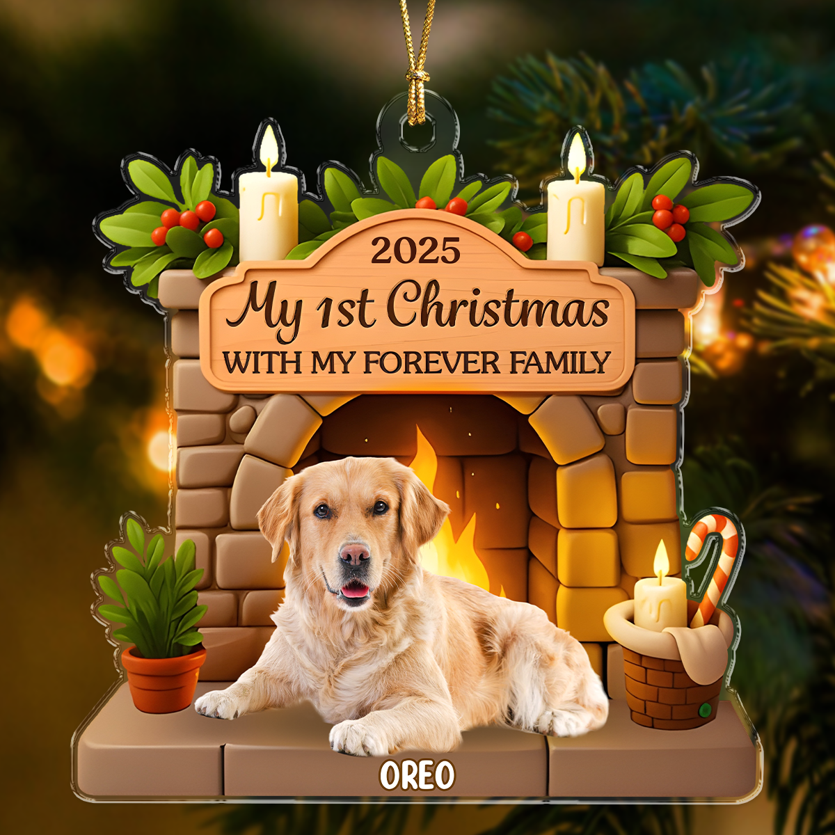 Custom Photo Dog First Christmas Acrylic Ornament For Dog Lovers HA75 897888