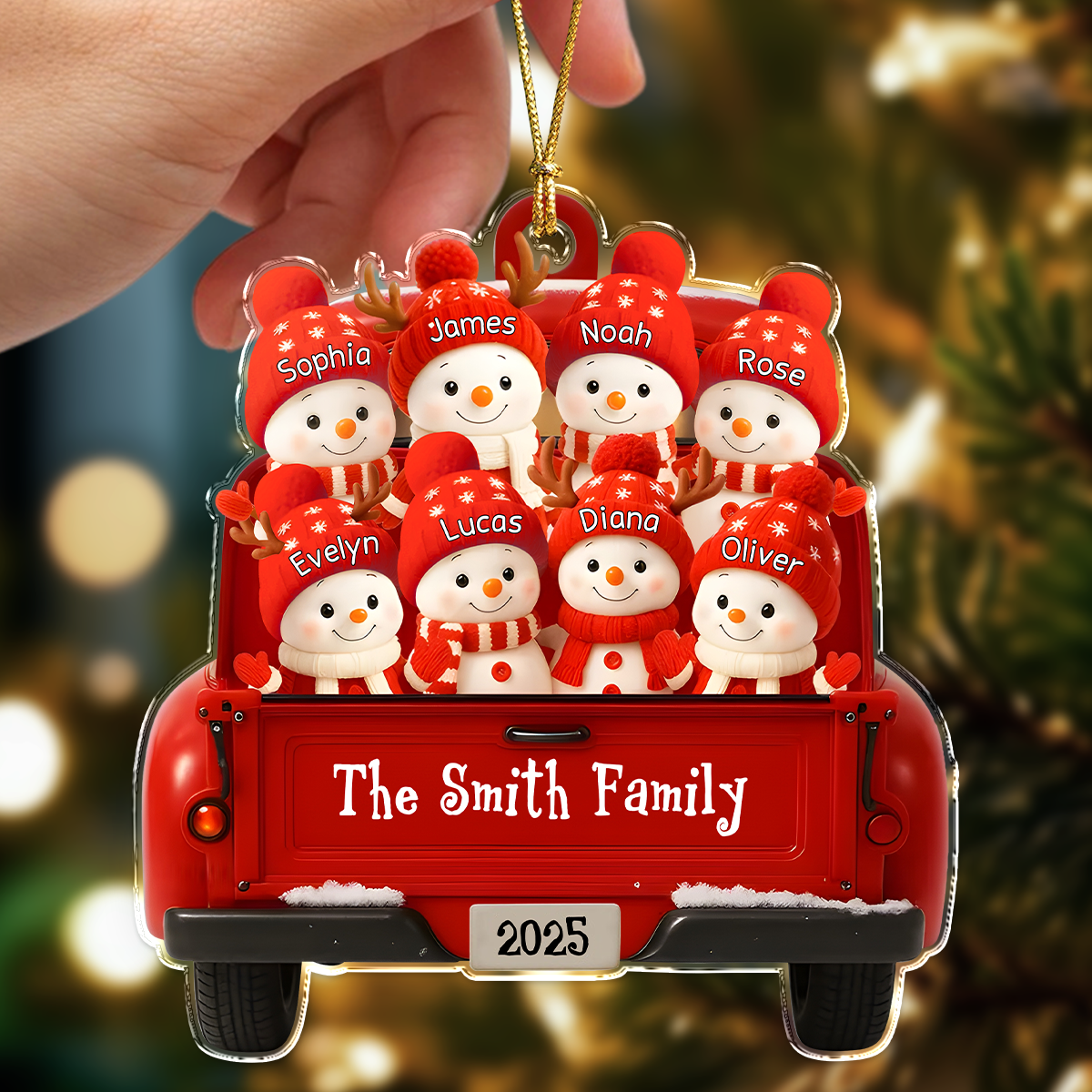 Personalized Snowman Family Acrylic Ornament Gift For Mom, Dad, Brother, Sister, Kids HO82 900176