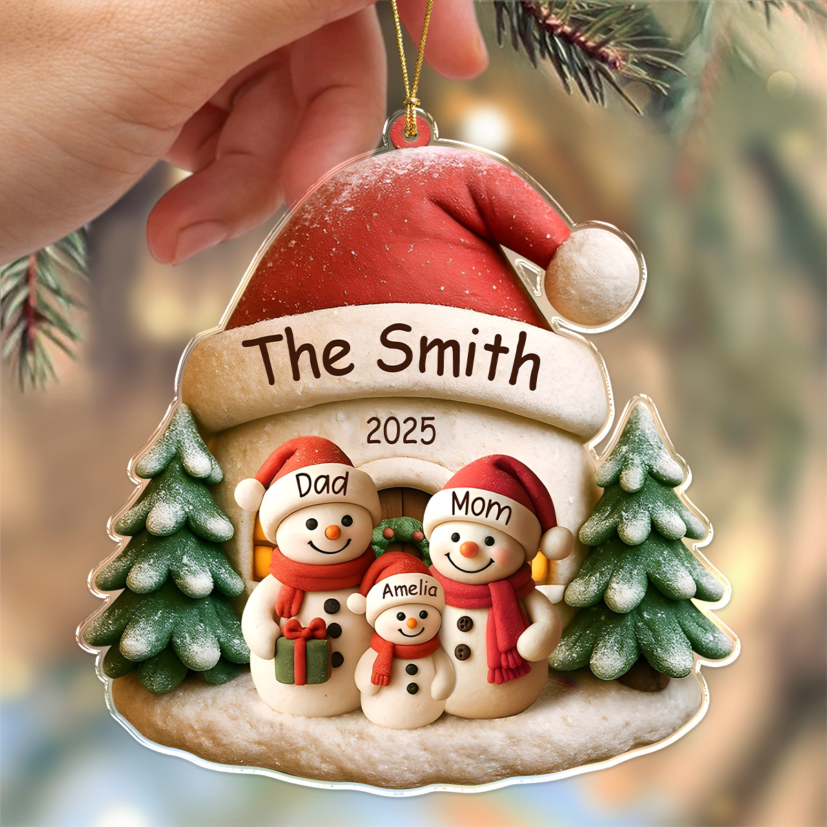 Personalized Gift Snowman Family Christmas Keepsake Acrylic Ornament LM32 895793