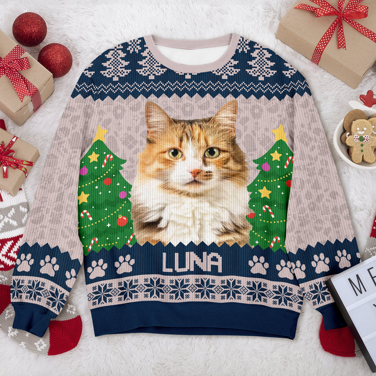 Custom Photo And Name Ugly Sweater For Cat Lover TH10 896465