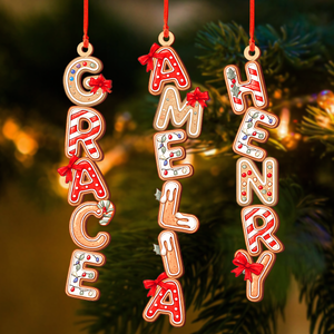 Personalized  Gingerbread Alphabet Christmas Wood Ornament Family Gift HO82 900160