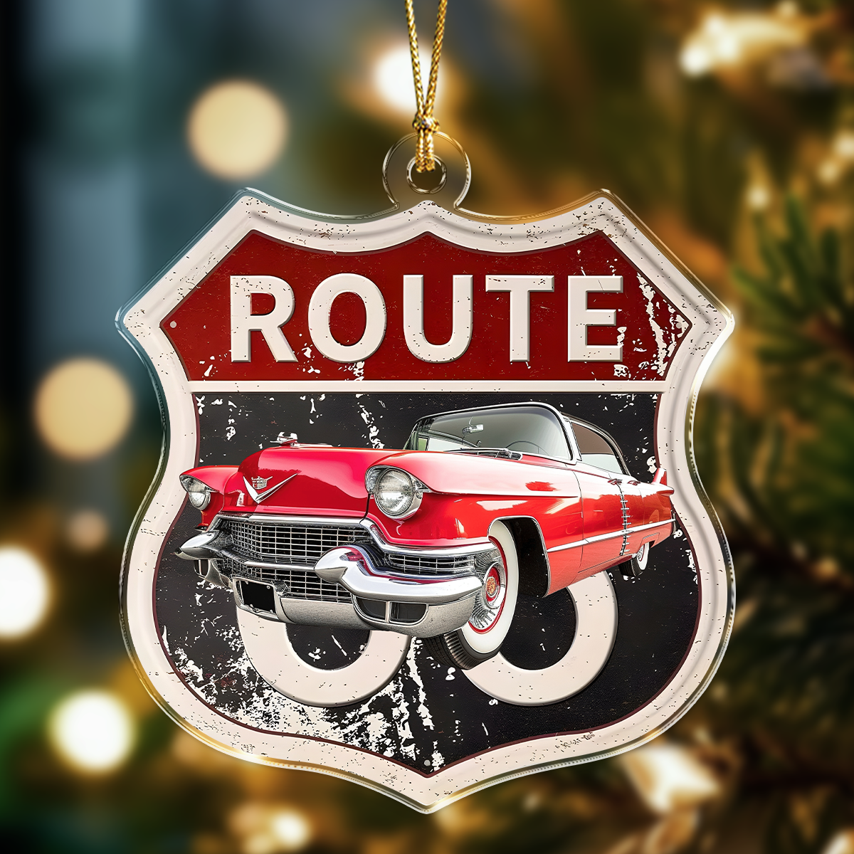 Custom Photo Route 66 Acrylic Ornament Gift For Car Lovers CH07 895366