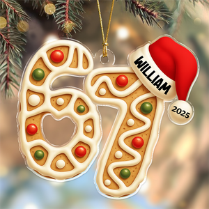 Funny Six Seven 6 7 Teen Slang Personalized Christmas Acrylic Ornament CH07 899366