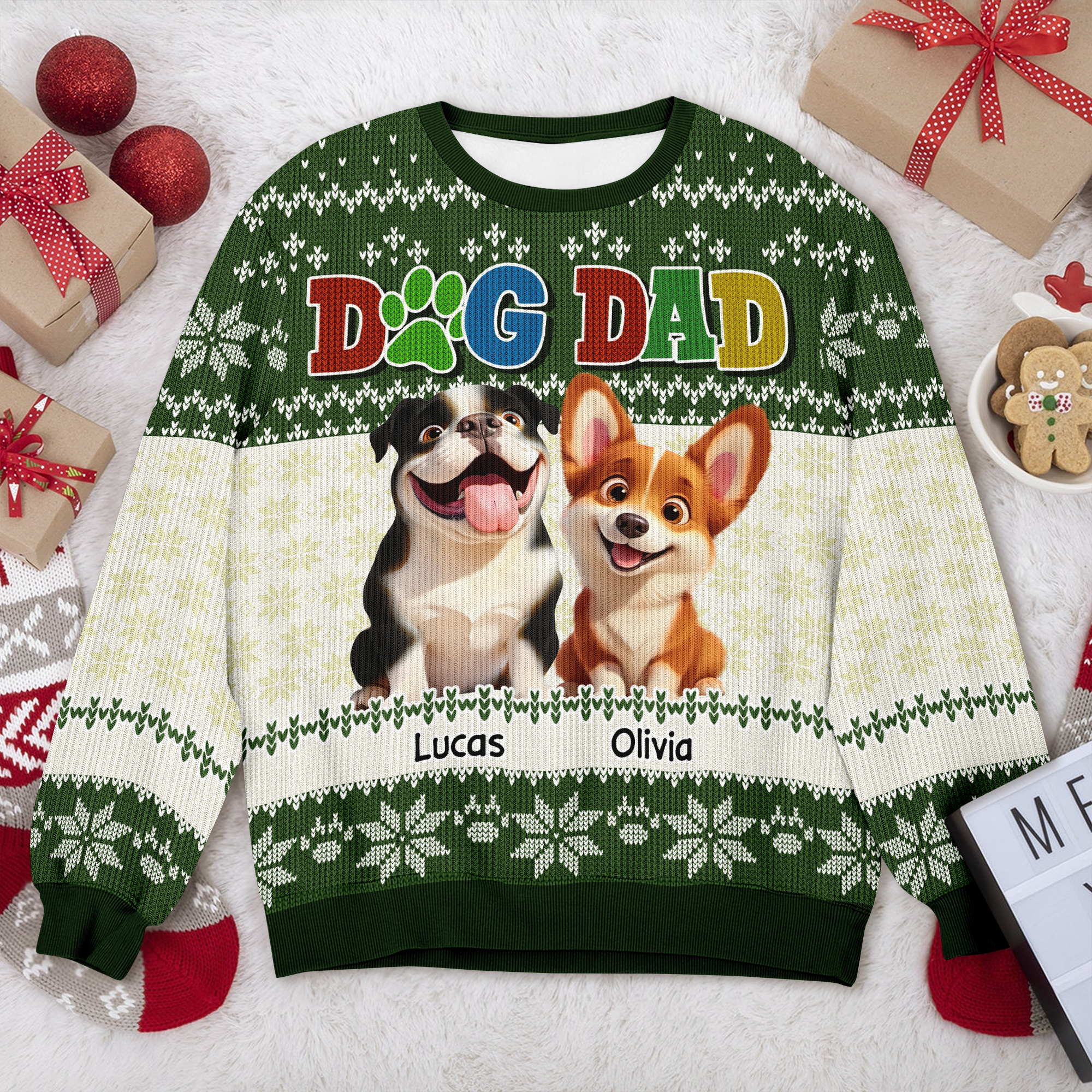Dog Mom Dog Dad Funny Dog Personalized Ugly Sweater For Dog Lovers LM32 895969