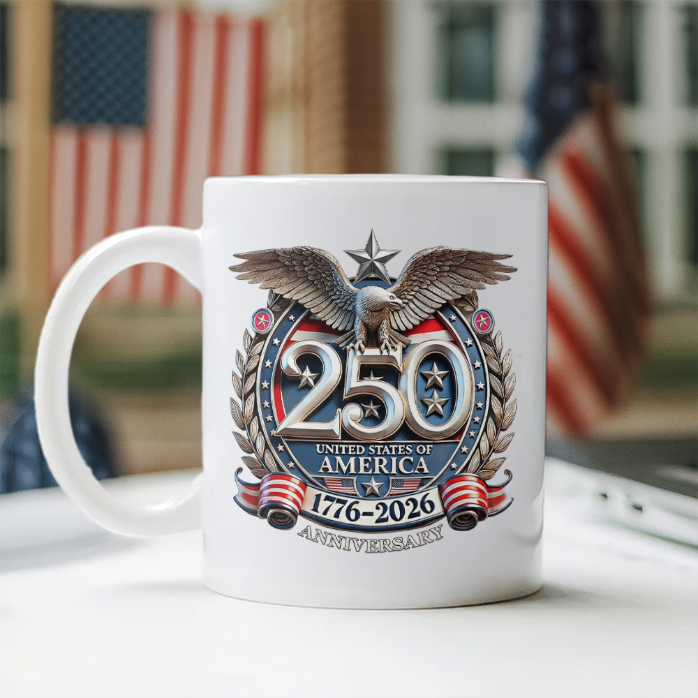 USA Eagles 250th Anniversary Semiquincentennial 1776-2026 White Mug HA75 920260