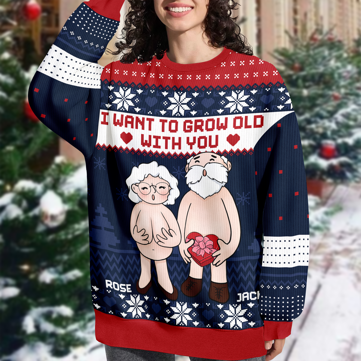 I Want To Grow Old With You Personalized Ugly Sweater CH07 899662