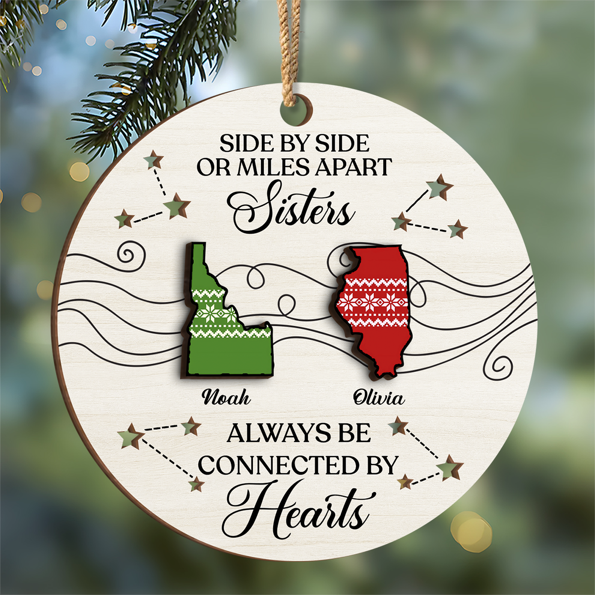 Personalized Best Friend Christmas Birthday 2-Layer Wooden Ornament Gifts For Women, Besties, Sisters, BFF TH10 894917