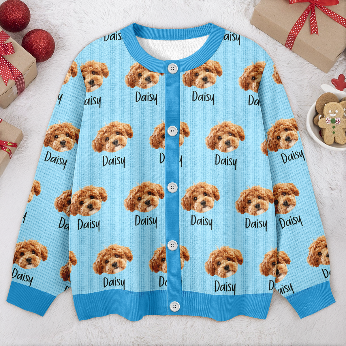 Custom Pet Portrait Photo Ugly Cardigan - Personalized Dog/Cat/Person Photo & Name Gif For Christmas CH07 899808
