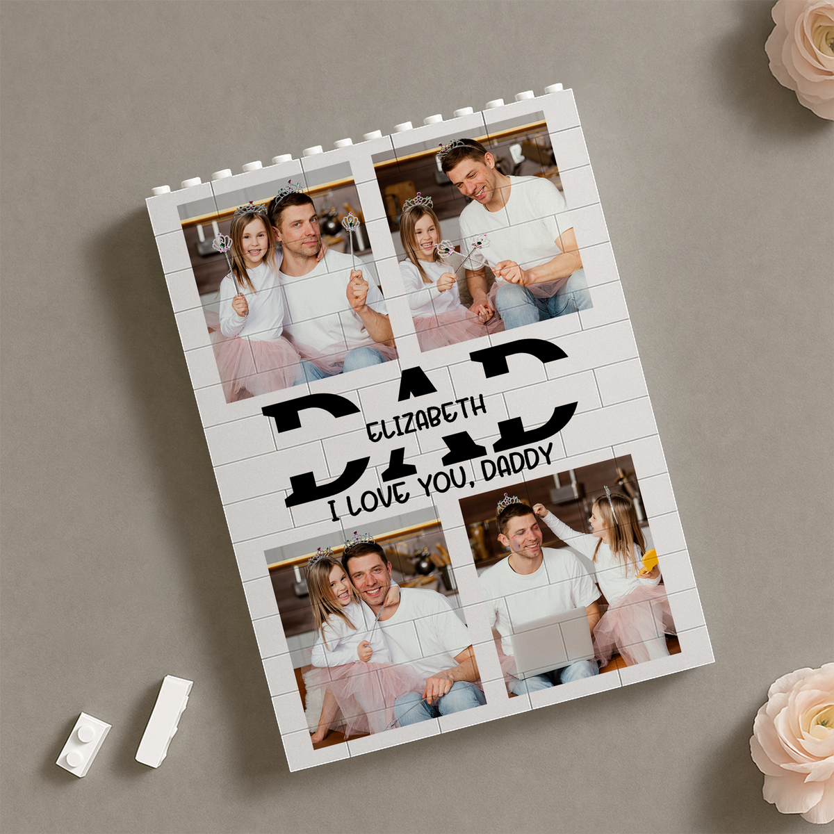 Custom Dad Photos Collage Building Brick Puzzles Father’s Day Gift CH07 910798