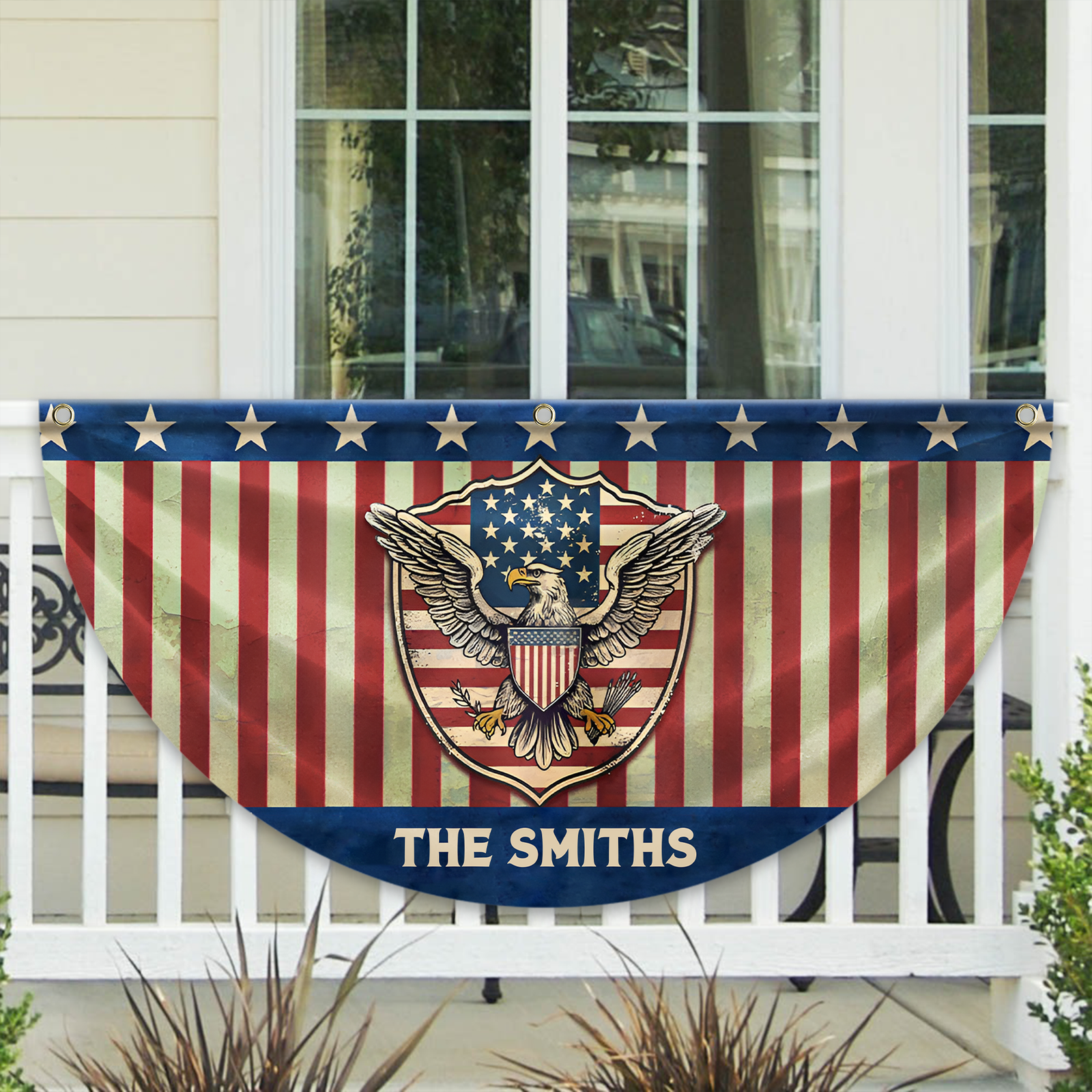 Custom Name America 250th Eagle Non-Pleated Fan Flag LM32 899037