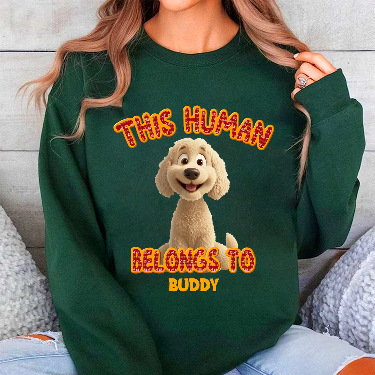 Personalized This Human Belongs To Dog Sweatshirt Gift For Dog Lovers TH10 896531