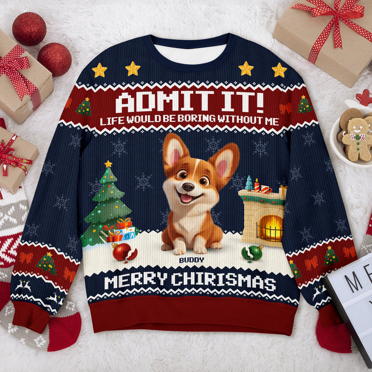 Admit It Life Would Be Boring Without Me Personalized Ugly Sweater CH07 899714