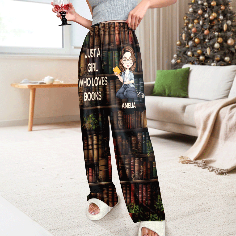 Personalized Just A Girl Who Loves Book Sweatpants TH10 896245