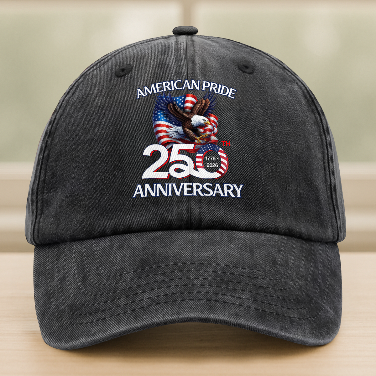 American Pride Patriotic 250th Anniversary Eagle 1776–2026 Baseball Cap HA75 920362
