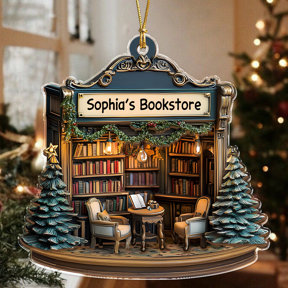 Personalized Your Bookstore Christmas Acrylic Ornament TH10 896605