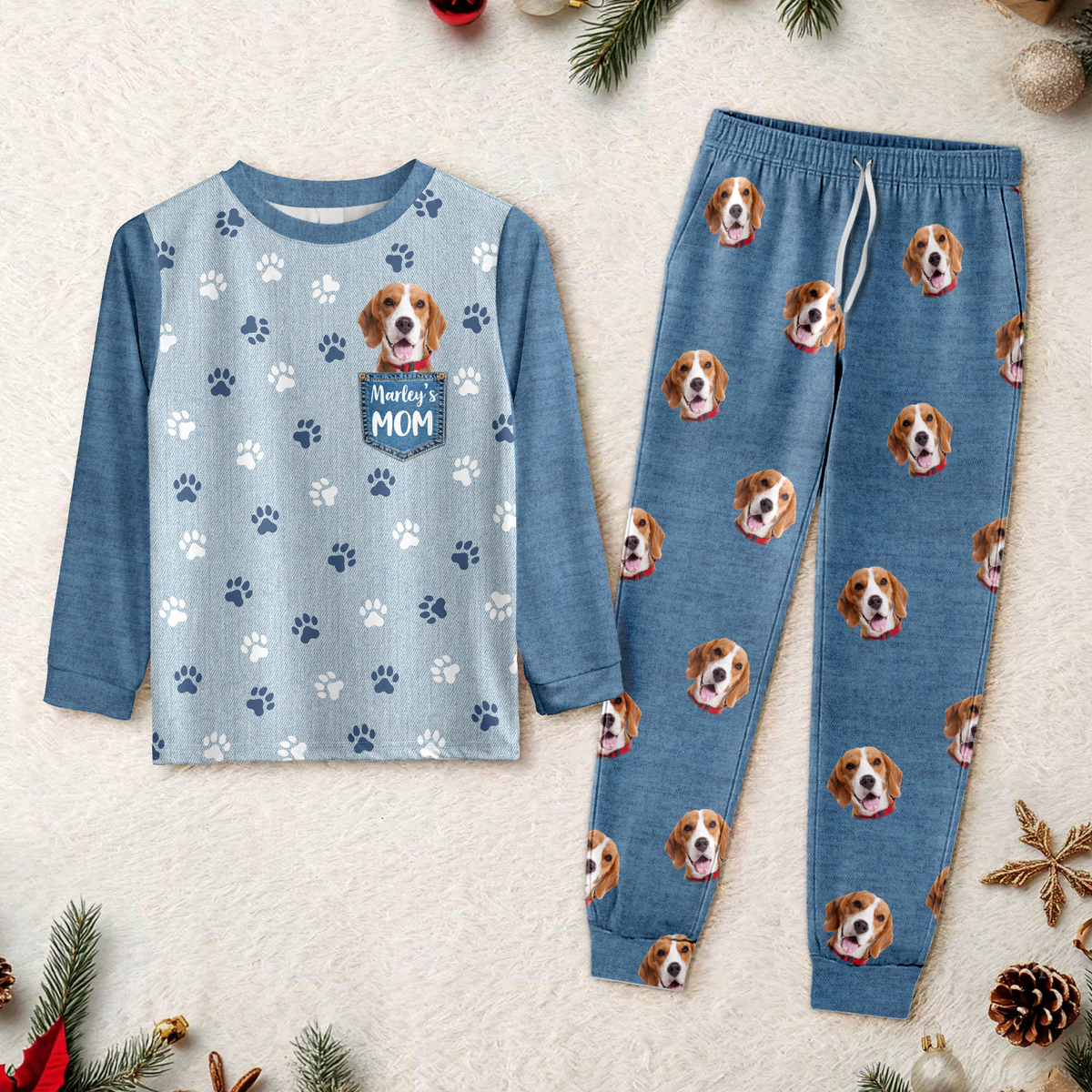 Custom Photo Dog Mom Pocket Pattern - Personalized Sleepwear CH07 899288