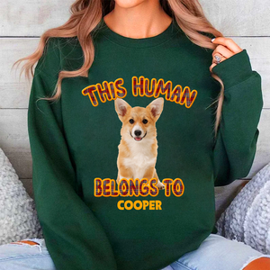 Custom Photo This Human Belongs To Dog Cat Sweatshirt TH10 896533