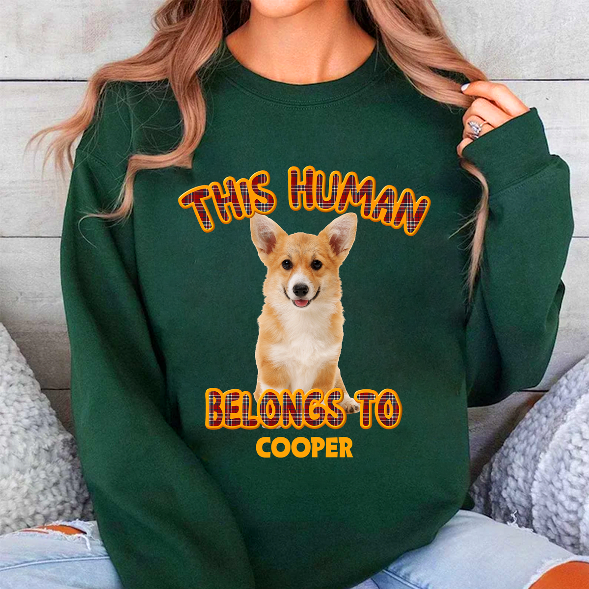 Custom Photo This Human Belongs To Dog Cat Sweatshirt TH10 896533