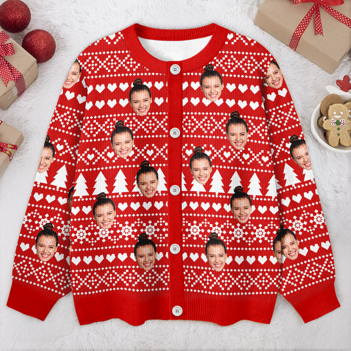 Custom Family Photo Christmas Ugly Cardigan TH10 896581