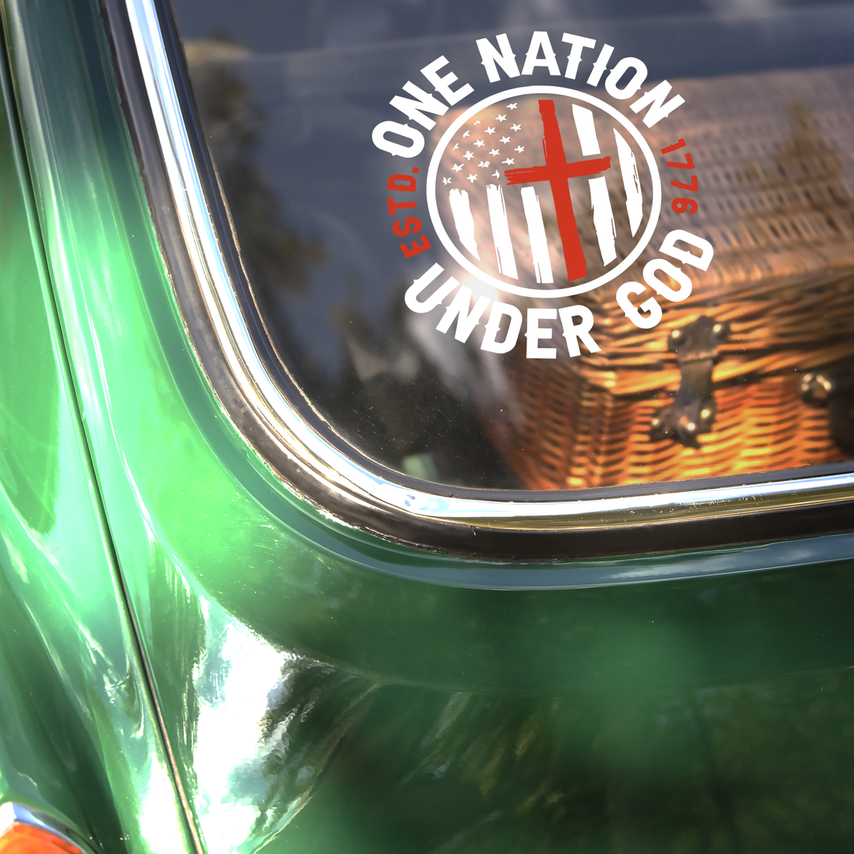 One Nation Under God Patriotic USA Car Window Decal Sticker HA75 898988