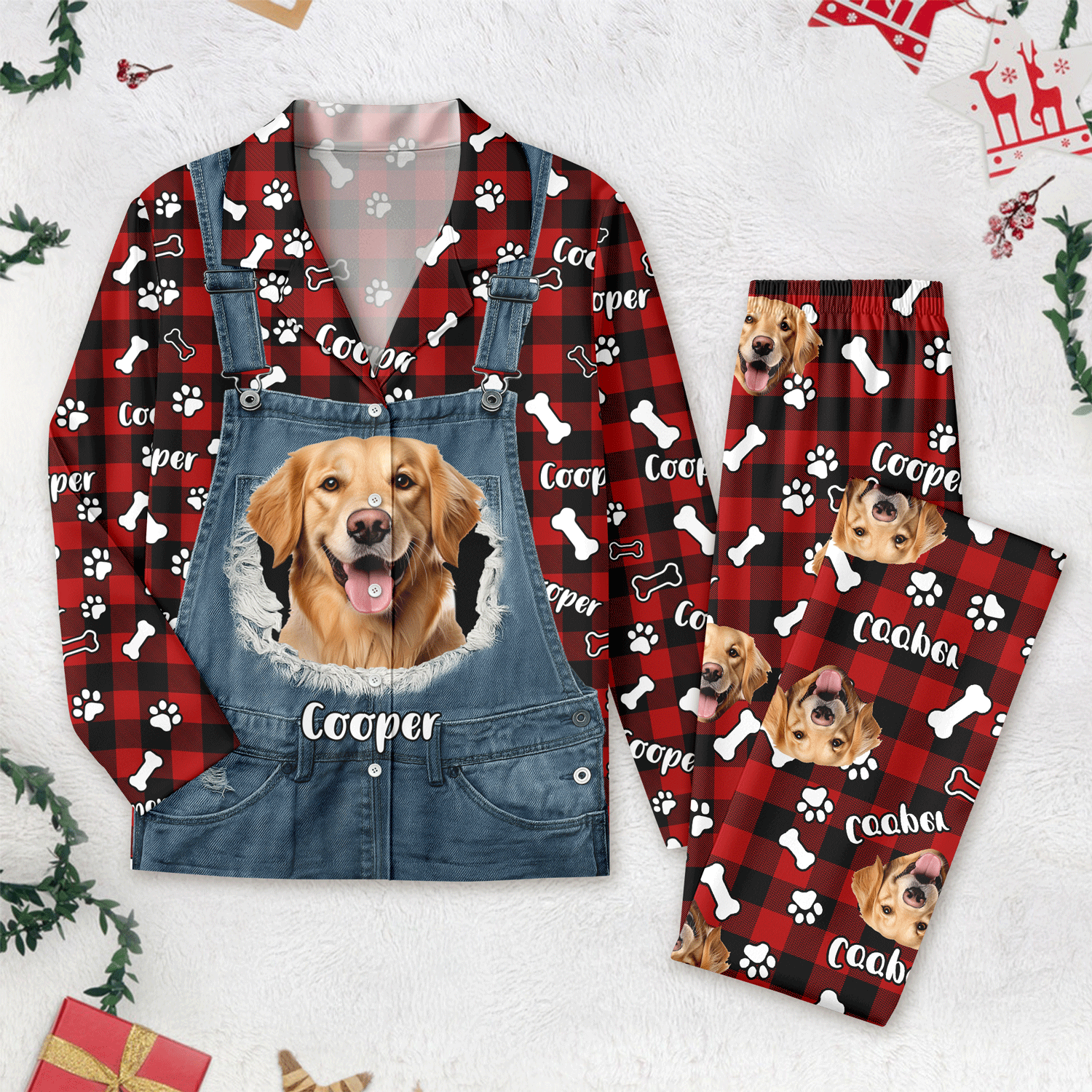 Custom Dog Photo & Name Christmas Pajamas Gift For Dog Mom Dog Dad CH07 899634