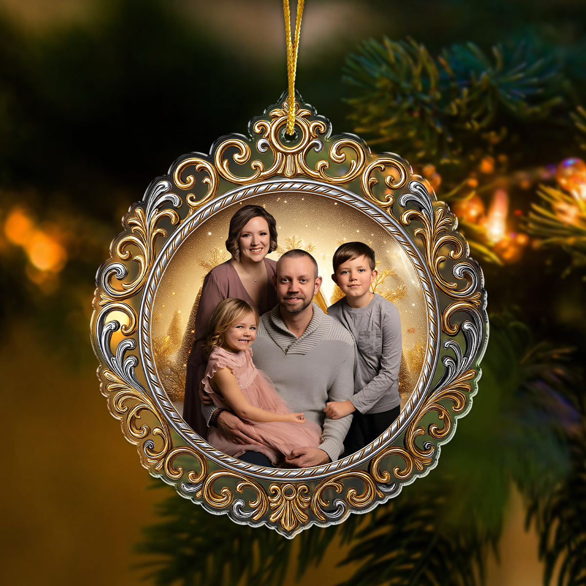 Custom Family Photo Acrylic Ornament Christmas Gift HA75 898166