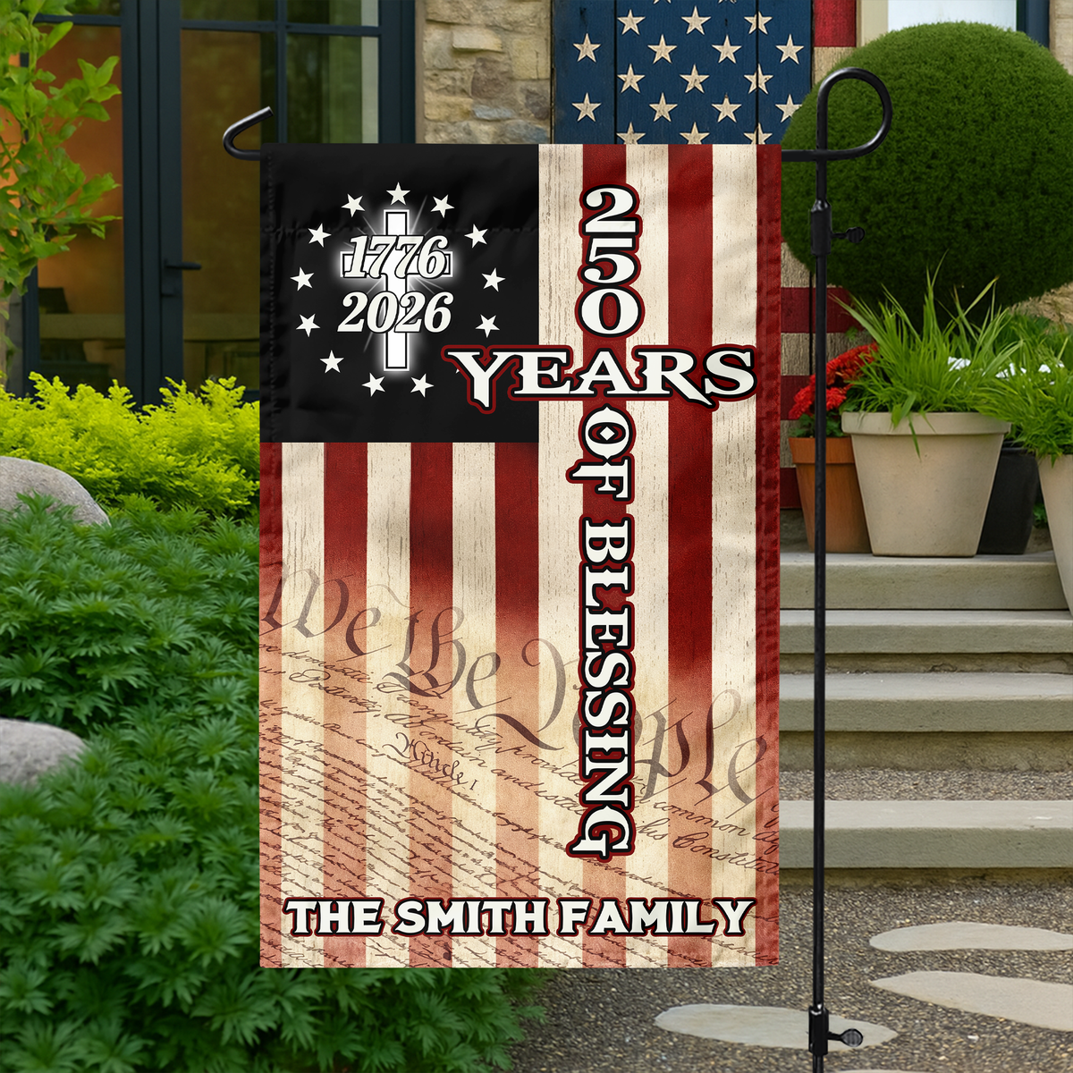 Custom Family Name 250 Years Of Blessing Garden Flag CH07 910606