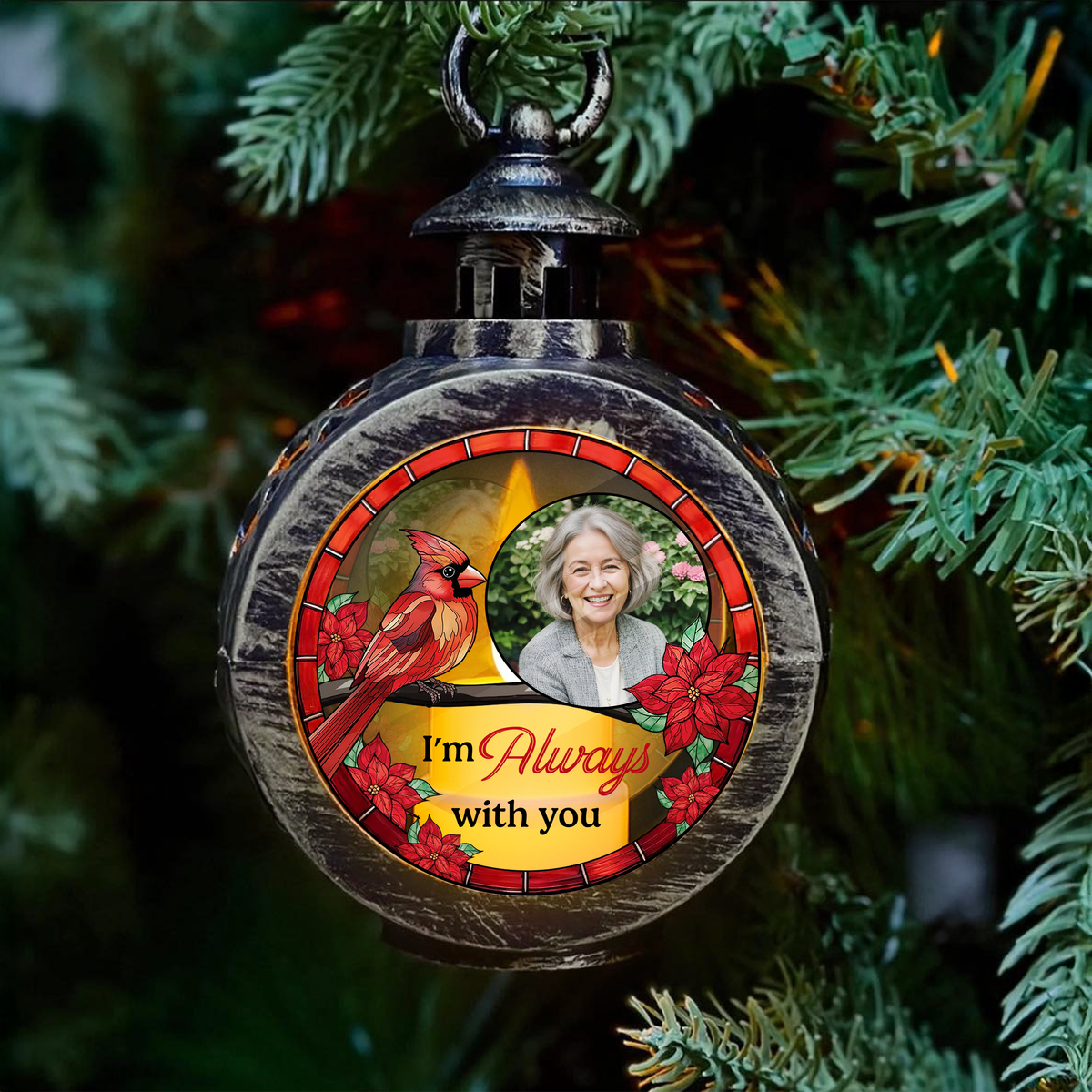 Custom Photo I'm Always With You Candlelight Lantern Ornament HO82 900178