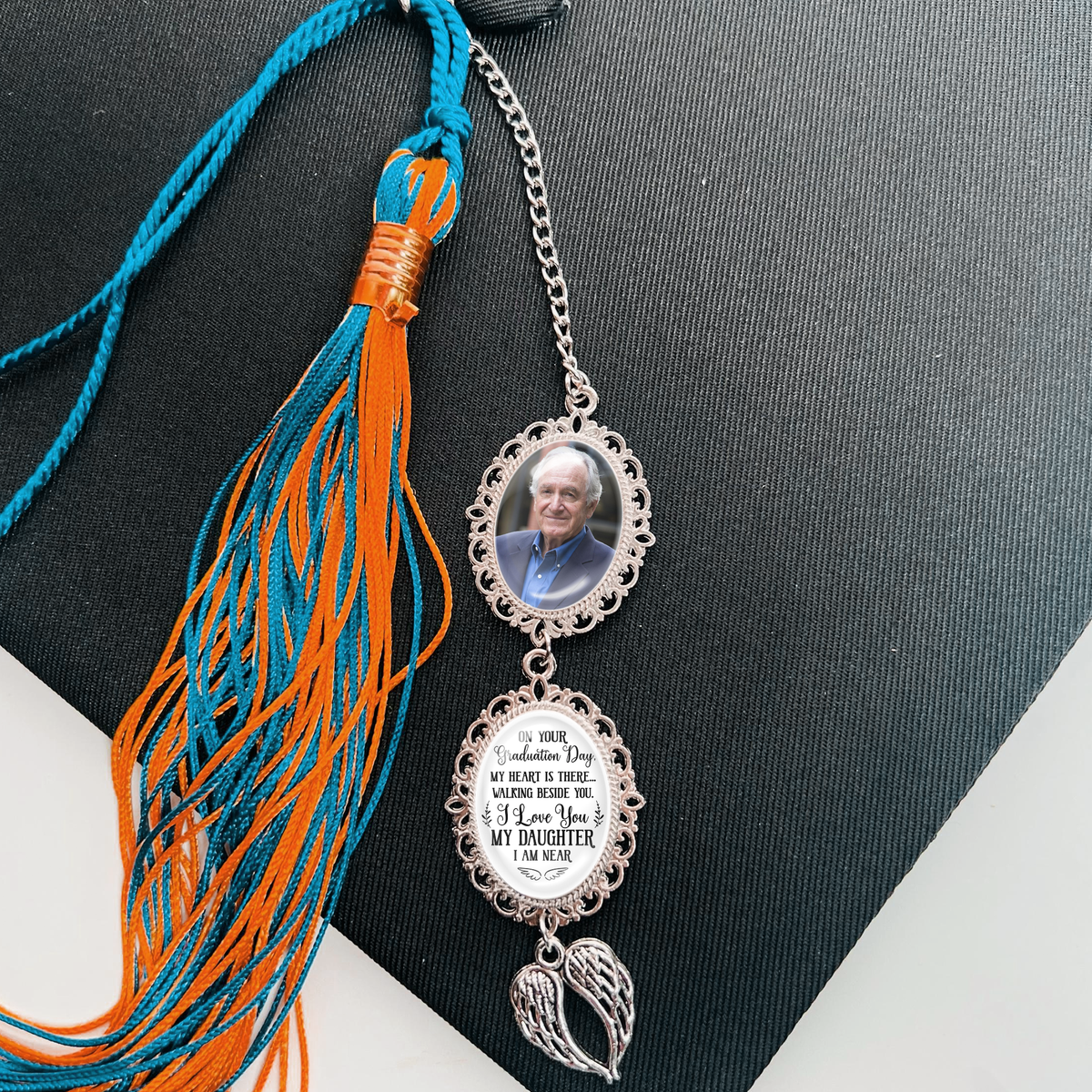 Custom Photo Graduation Tassel Charm With Angel Wings HO82 901366