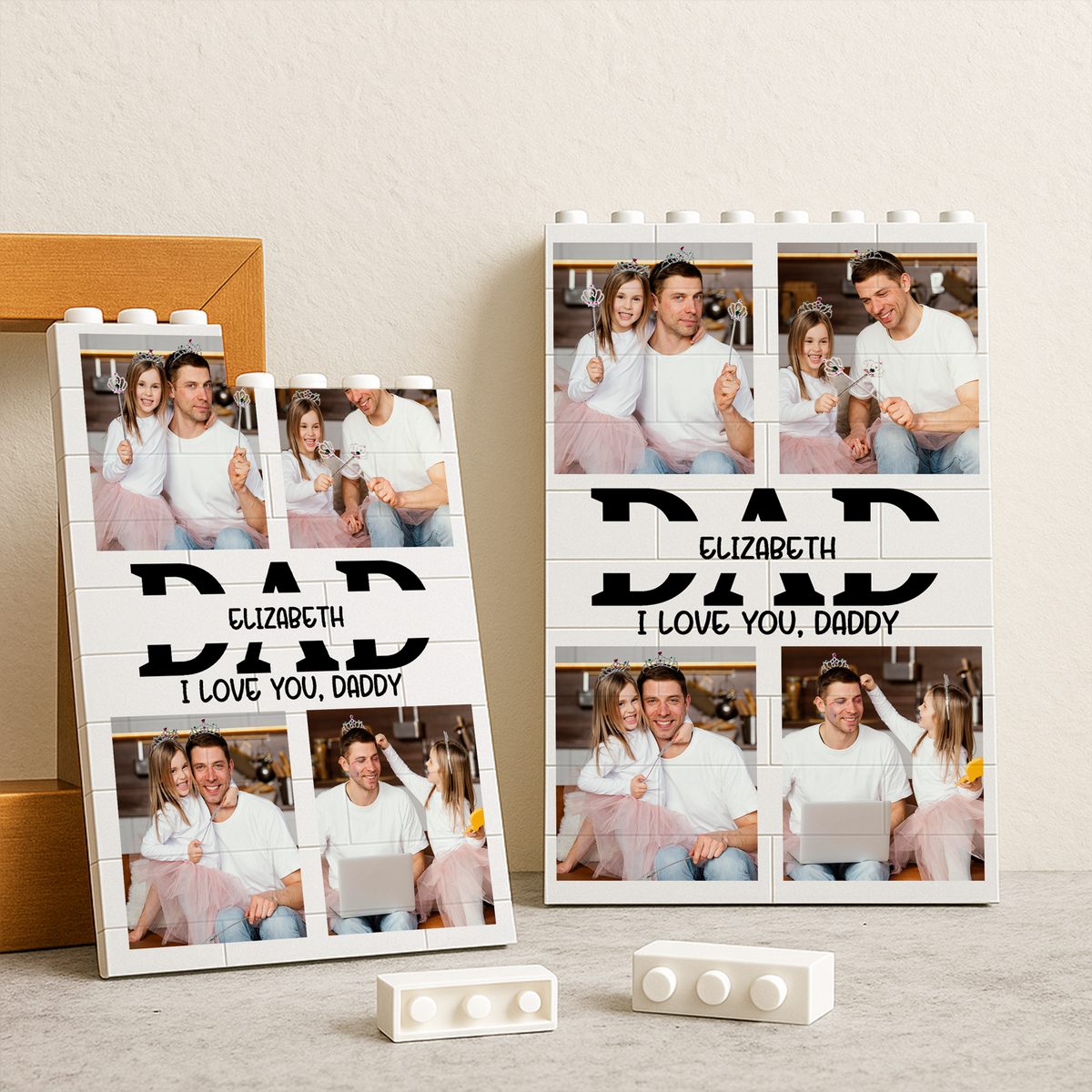 Custom Dad Photos Collage Building Brick Puzzles Father’s Day Gift CH07 910798