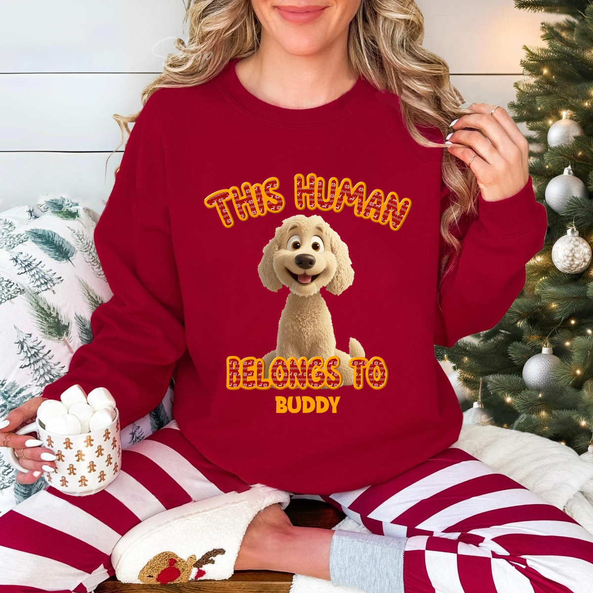 Personalized This Human Belongs To Dog Sweatshirt Gift For Dog Lovers TH10 896531