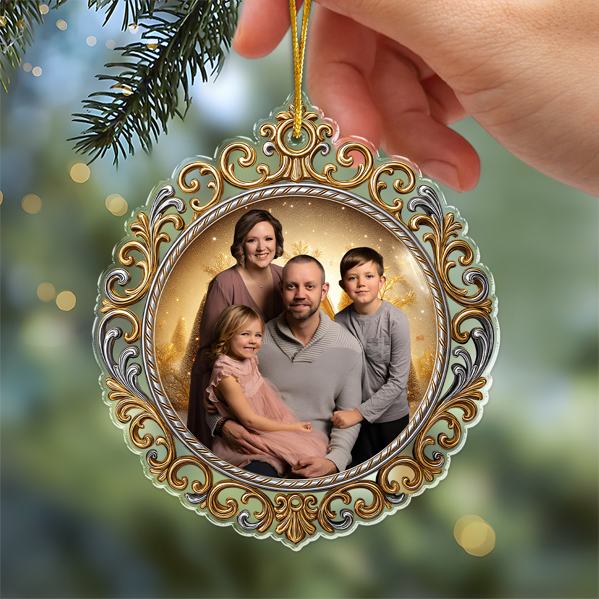 Custom Family Photo Acrylic Ornament Christmas Gift HA75 898166